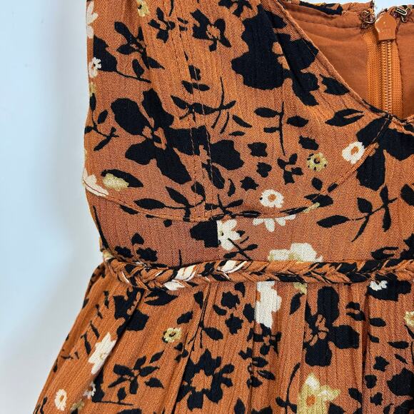 Free People x Revolve Kaley Mini Dress in Copper Combo Floral Mini Dress Sz 6 - Picture 4 of 9